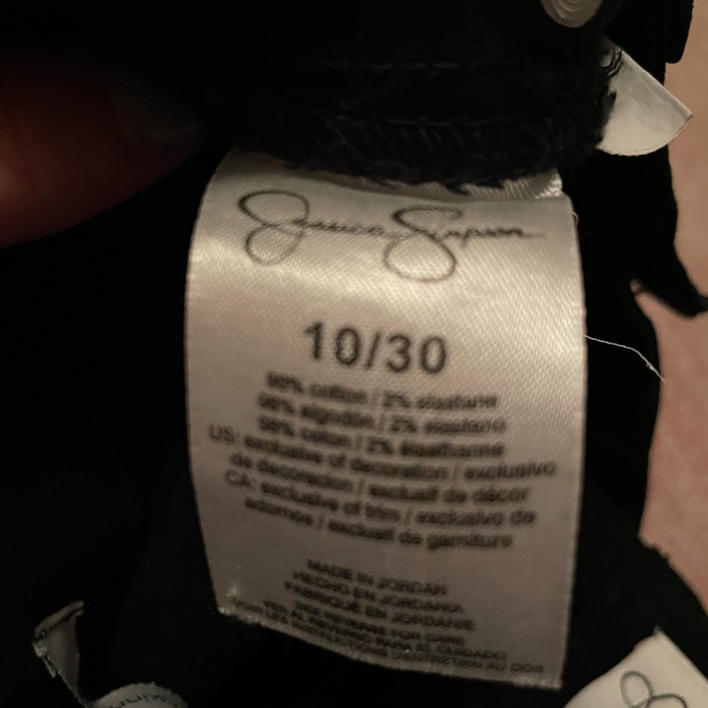Jessica Simpson leather like jeans